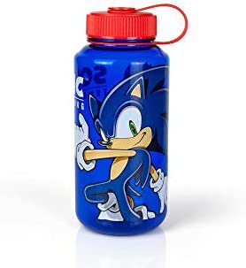 Amazon.com: Sonic The Hedgehog Plastic Water Bottle - Reusable 32oz Travel Tumbler Drink Holder With Leak/Spill-Proof Lid - Great For School, Sports, Backpack, Lunchbox, Birthday Party Favors - From Just Funky! : Sports & Outdoors