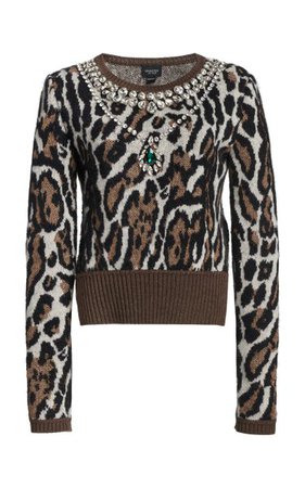 Leopard Printed Wool-Blend Top By Giambattista Valli | Moda Operandi