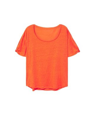 Violeta BY MANGO Knotted linen t-shirt