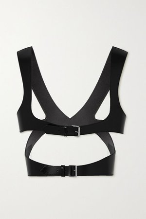 Black Leather harness belt | Alexander McQueen | NET-A-PORTER