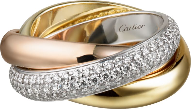 CRB4038900 - Trinity ring, classic - White gold, yellow gold, pink gold, diamonds - Cartier