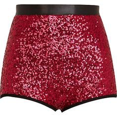 red sequin hot pants shorts