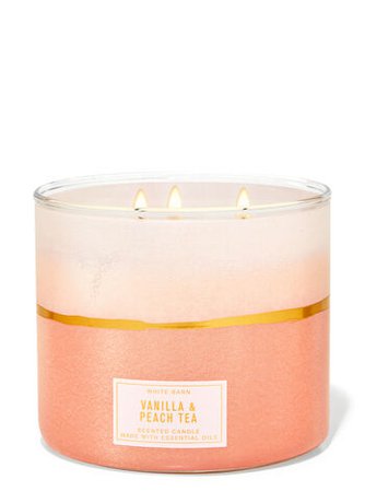 Vanilla & Peach Tea 3-Wick Candle - White Barn | Bath & Body Works