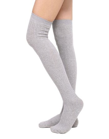 grey over knee socks