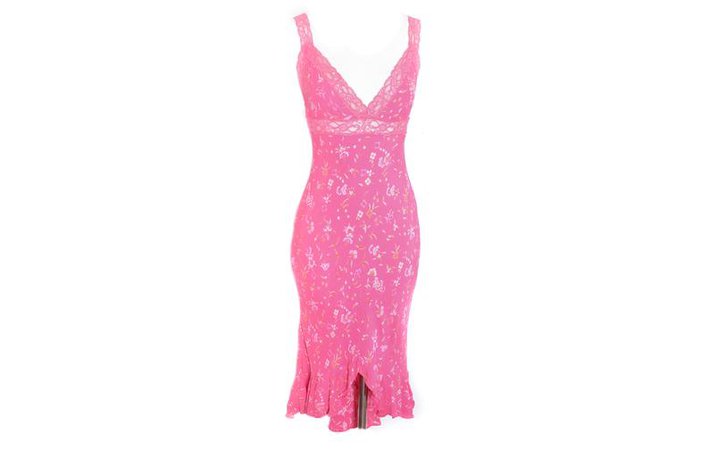 Y2K Pink Floral Dress Y2k Betsey Johnsin Pink Dress Empire | Etsy