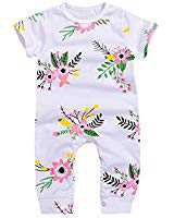 Amazon.com: GSHOOTS Baby Girls' Floral Romper Sleeveless Halter Jumpsuit Round Collar Harem Cropped Pants (3-4 Years, Brown Flower Print): Clothing