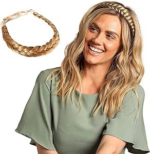 Madison Braids Womens Braided Headband Hair Braid Natural Looking Synthetic Hair Piece Extension - Lulu Two Strand - Ashy Highlighted : Amazon.ca: Beauty & Personal Care