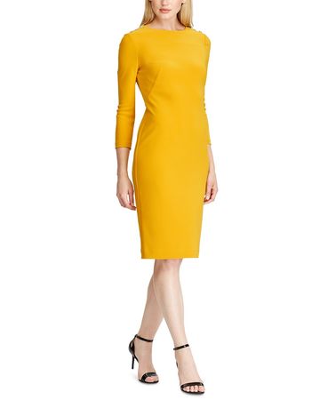 Lauren Ralph Lauren Snapped-Shoulder Jersey Dress & Reviews - Dresses - Women - Macy's
