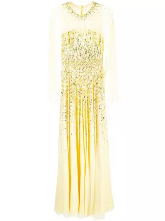 Jenny Packham Embellished cape-design Dress - Farfetch