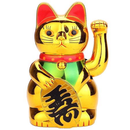 Chinese Lucky Wealth Waving Cat Gold Waving Hand Cat Feng Shui Lucky Maneki Neko Home Decor Welcome Waving Cat sculpture statue|cat lucky|cat catcat cat cat - AliExpress