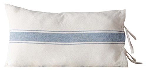 Amazon.com: Home Collections by Raghu 15x27, Colonial Blue and Cream Grain Sack Stripe Lumbar Pillow Cover: Home & Kitchen