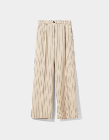 Pinstripe wide-leg prints - Pants - Woman | Bershka