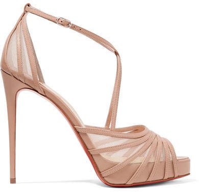 Filamenta 120 Leather And Mesh Sandals - Beige