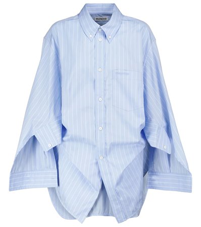 Balenciaga - Pinstriped cotton poplin shirt | Mytheresa