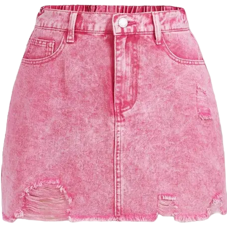 pink denim skirt