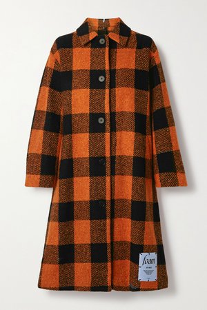 Orange Checked wool-blend coat | MCQ | NET-A-PORTER