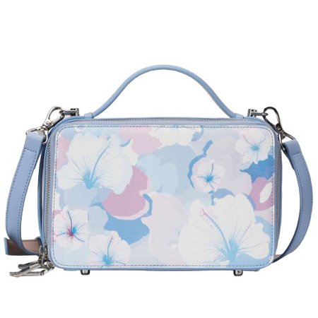 голубая сумка, цветочный принт