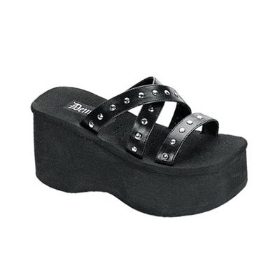 Demonia FUNN-19 Strappy Wedge Platform Sandals - Demonia Shoes