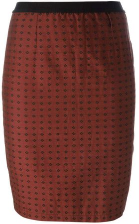 Pre-Owned rhombus print skirt