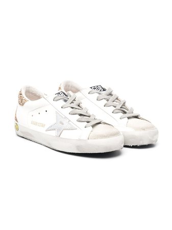 Shop white Golden Goose Kids Superstar glitter-heel sneakers with Express Delivery - Farfetch