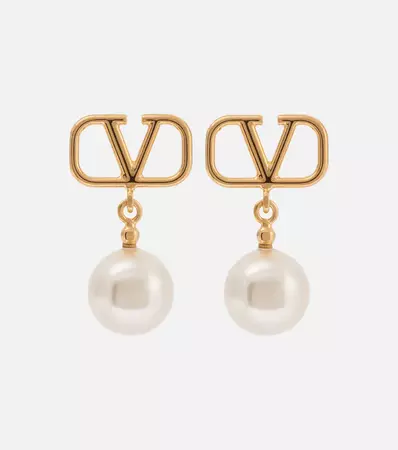 Valentino - VLogo faux pearl earrings | Mytheresa