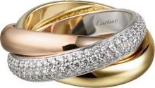 CRB4038900 - Trinity ring, classic - White gold, yellow gold, pink gold, diamonds - Cartier