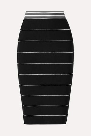 Striped Bandage Skirt - Black