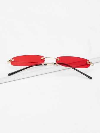 Rimless Oval Sunglasses | ROMWE