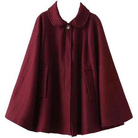 maroon cape coat