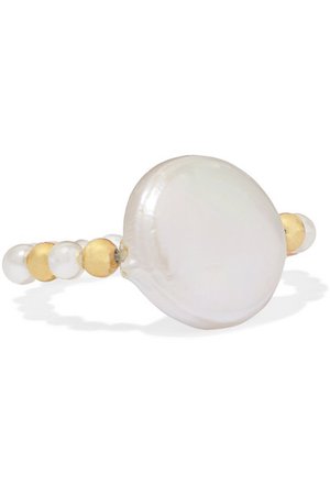 Anissa Kermiche | Caviar Pebble gold-plated pearl ring | NET-A-PORTER.COM