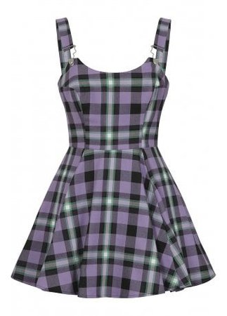Collectif Clothing Rochelle Hocus Pocus Check Skater Dress | Attitude Clothing