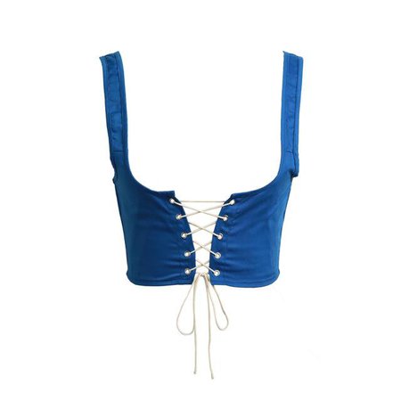 blue corset vest