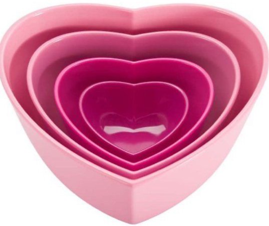 pink heart bowls