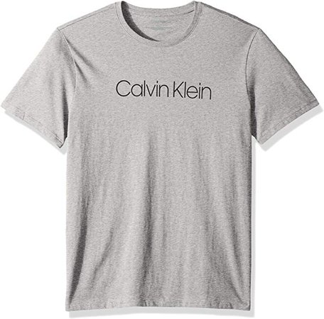 Calvin Klein Men's Athleisure Logo Crewneck T-Shirt, Light Grey Heather, X-Large | Amazon.com