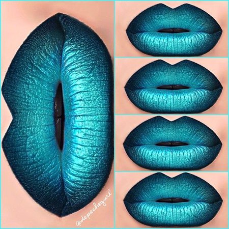 blue lipstick Metalic