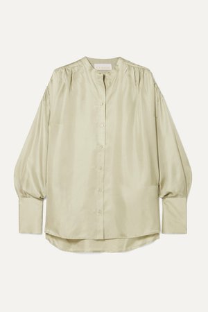 REMAIN Birger Christensen | Silk-satin blouse | NET-A-PORTER.COM