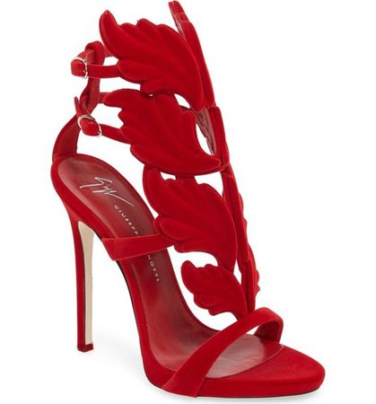 giuseppe zanotti red wing heels pumps sandals