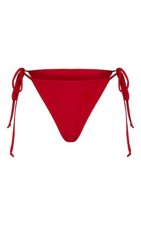 Red Mix & Match Adjustable Tie Side Bikini Bottom | PrettyLittleThing