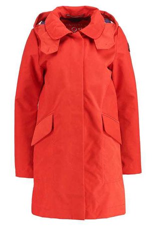 red raincoat