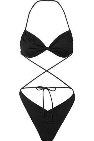 Alessandra Rich | Knotted halterneck bikini | NET-A-PORTER.COM