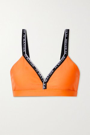 Orange Power Play stretch triangle sports bra | P.E NATION | NET-A-PORTER