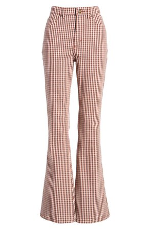 Lee Check High Waist Flare Pants | Nordstrom