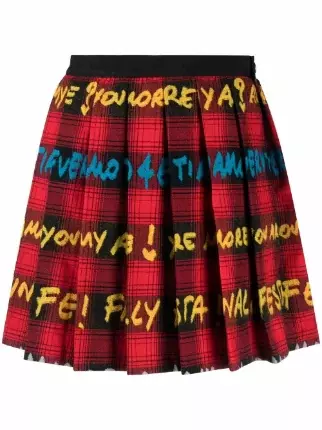 Alessandro Enriquez tartan-print Pleated Skirt - Farfetch