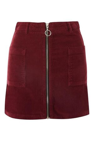 Topshop TALL Cord Zip Skirt