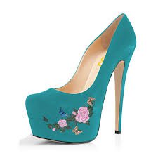 cyan floral heels - Google Search