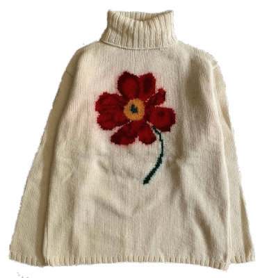cias pngs // flower turtleneck sweater
