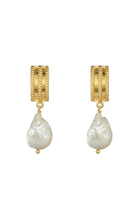 Chloe 24K Gold-Plated Pearl Earrings by VALÉRE | Moda Operandi