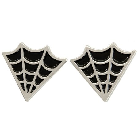 Cobweb Collar Point Enamel Pin Set of Two Black & Silver | Etsy