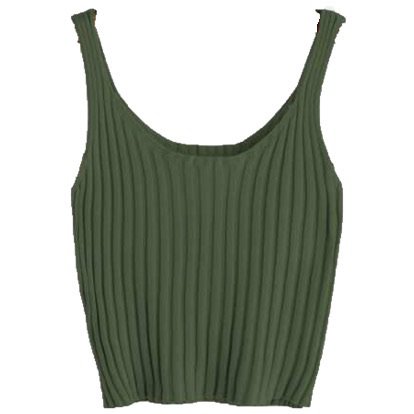 Green cropped tank top