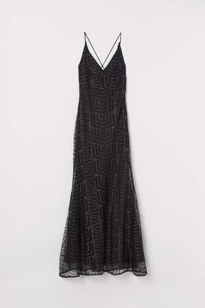 Glittery Maxi Dress - Black